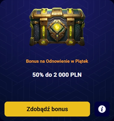 BlitzBet Casino piątkowy bonus 50% do 2000 PLN