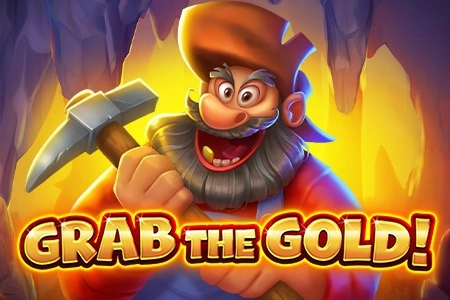 Górnik z kilofem i złotem, hasło "Grab the Gold!