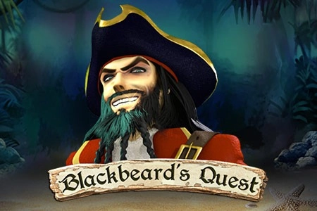 Grafika z gry slotowej Blackbeard's Quest z piratem i skarbami